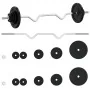 Juego de barra con discos 30 kg hierro fundido y acero cromado de , Peso libre - Ref: Foro24-93629, Precio: 120,56 €, Descuen...