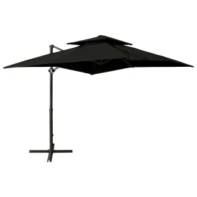 Sombrilla jardín voladiza con cubierta doble negro 250x250 cm de , Sombrillas - Ref: Foro24-312356, Precio: 235,48 €, Descuen...