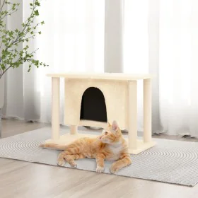 Rascador para gatos con postes de sisal color crema 50 cm de , Mobiliario para gatos - Ref: Foro24-171657, Precio: 48,99 €, D...