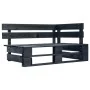 Corner garden sofa made of black impregnated pine wood pallets by , Modular outdoor sofas - Ref: Foro24-3066586, Price: 122,6...