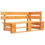 Ecksofa aus imprägniertem Kiefernholz in Honigbraun für den Garten. von , Modulare Sofas für den Außenbereich - Ref: Foro24-3...