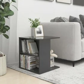 Mesa auxiliar madera contrachapada gris brillante 45x45x48 cm de , Mesas auxiliares - Ref: Foro24-806812, Precio: 32,20 €, De...