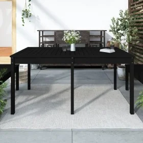 Solid black pine garden table 159.5x82.5x76 cm by , Garden tables - Ref: Foro24-823980, Price: 148,30 €, Discount: %