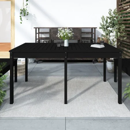 Mesa de jardín madera maciza pino negro 159,5x82,5x76 cm de , Mesas de jardín - Ref: Foro24-823980, Precio: 148,30 €, Descuen...