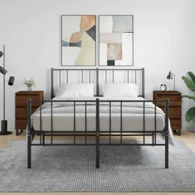 Mesitas noche 2 uds madera ingeniería marrón roble 40x35x69 cm de , Mesitas de noche - Ref: Foro24-826955, Precio: 79,29 €, D...