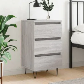 Mesita de noche madera de ingeniería gris Sonoma 40x35x69 cm de , Mesitas de noche - Ref: Foro24-826936, Precio: 54,60 €, Des...