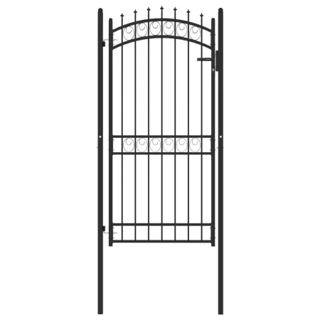 Schwarzes Stahlgittertor mit Spitzen, 100x200 cm. von , Gartentore - Ref: Foro24-146382, Preis: 170,04 €, Rabatt: %