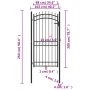 Schwarzes Stahlgittertor mit Spitzen, 100x200 cm. von , Gartentore - Ref: Foro24-146382, Preis: 170,04 €, Rabatt: %