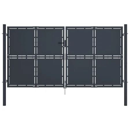 Anthrazitgraue Gartentür aus Stahl 300x175 cm von , Gartentore - Ref: Foro24-144527, Preis: 600,52 €, Rabatt: %