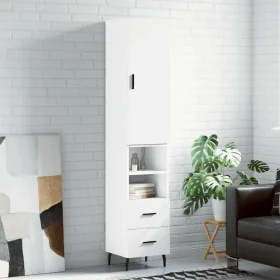 Aparador alto madera contrachapada blanco 34,5x34x180 cm de , Aparadores - Ref: Foro24-3198929, Precio: 115,10 €, Descuento: %