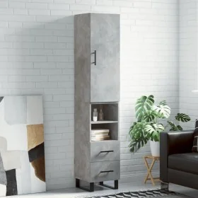 Gray concrete plywood sideboard 34.5x34x180 cm by , Sideboards - Ref: Foro24-3198941, Price: 109,08 €, Discount: %