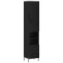 Aparador de madera contrachapada negro 34,5x34x180 cm de , Aparadores - Ref: Foro24-3200266, Precio: 118,14 €, Descuento: %