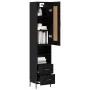 Aparador de madera contrachapada negro 34,5x34x180 cm de , Aparadores - Ref: Foro24-3200266, Precio: 118,14 €, Descuento: %