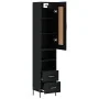 Aparador de madera contrachapada negro 34,5x34x180 cm de , Aparadores - Ref: Foro24-3200266, Precio: 118,14 €, Descuento: %