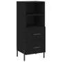Aparador de madera contrachapada negro 34,5x34x180 cm de , Aparadores - Ref: Foro24-3200266, Precio: 118,14 €, Descuento: %
