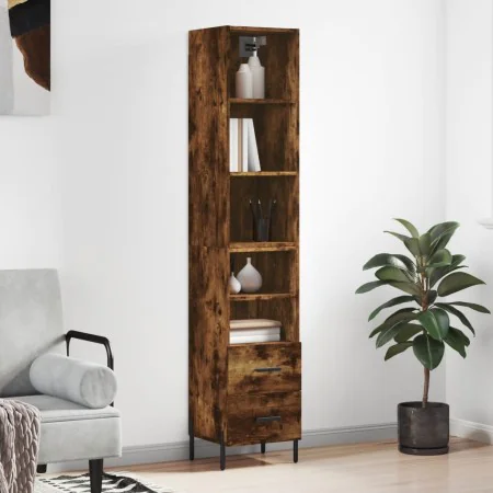 Smoked oak plywood sideboard 34.5x34x180 cm by , Sideboards - Ref: Foro24-3189778, Price: 99,47 €, Discount: %