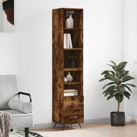 Aparador de madera contrachapada roble ahumado 34,5x34x180 cm de , Aparadores - Ref: Foro24-3189738, Precio: 92,02 €, Descuen...