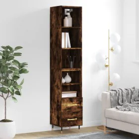 Rauchiger Eichenfurnier-Holzschrank 34,5x34x180 cm von , Sideboards - Ref: Foro24-3189746, Preis: 90,74 €, Rabatt: %