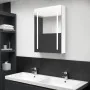 Armario de baño con espejo LED blanco brillante 50x13x70 cm de vidaXL, Tocadores de baño - Ref: Foro24-326501, Precio: 143,88...