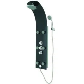 SCHÜTTE Glass shower panel with black LANZAROTE thermostatic mixer by , shower heads - Ref: Foro24-435035, Price: 400,06 €, D...