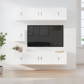 Set de muebles de TV 7 pzas madera contrachapada blanco brillo de , Muebles TV - Ref: Foro24-3188664, Precio: 280,32 €, Descu...