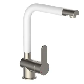 SCHÜTTE Mezclador de fregadero caño alto RIO acero inox blanco mate de , Grifos - Ref: Foro24-435061, Precio: 90,59 €, Descue...
