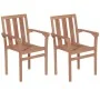 Sillas de jardín apilables 2 unidades madera maciza de teca de , Sillas de jardín - Ref: Foro24-44725, Precio: 281,47 €, Desc...