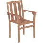 Sillas de jardín apilables 2 unidades madera maciza de teca de , Sillas de jardín - Ref: Foro24-44725, Precio: 281,47 €, Desc...