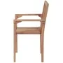 Sillas de jardín apilables 2 unidades madera maciza de teca de , Sillas de jardín - Ref: Foro24-44725, Precio: 281,47 €, Desc...
