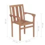 Sillas de jardín apilables 2 unidades madera maciza de teca de , Sillas de jardín - Ref: Foro24-44725, Precio: 281,47 €, Desc...