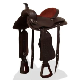 Montura occidental, cabezada y pechera cuero real 16" marrón de , Monturas - Ref: Foro24-91348, Precio: 214,53 €, Descuento: %