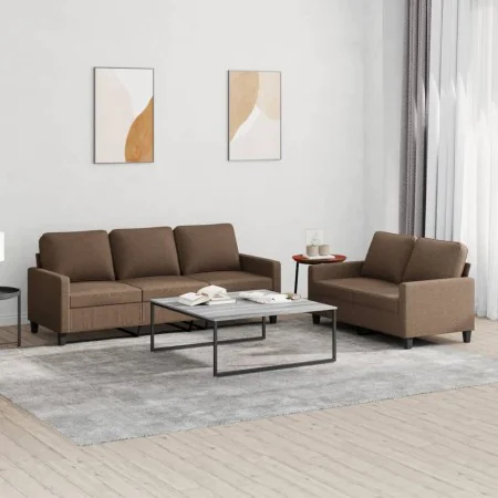 Juego de sofás con cojines 2 piezas tela marrón de , Sofás - Ref: Foro24-3201463, Precio: 491,51 €, Descuento: %