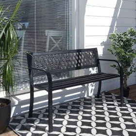 ProGarden Banco de acero negro 119x50x75 cm de , Bancos de jardín - Ref: Foro24-436173, Precio: 95,58 €, Descuento: %