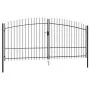 Double gate for fence with spear tips 400x225 cm by , garden gates - Ref: Foro24-145741, Price: 346,01 €, Discount: %