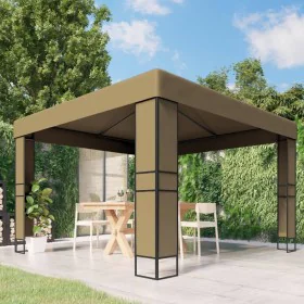 Cenador con doble techo gris taupe 3x3x2,7 m 180 g/m² de , Carpas y cenadores - Ref: Foro24-312218, Precio: 243,04 €, Descuen...