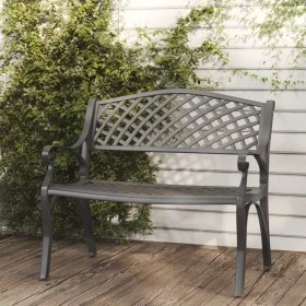 Banco de jardín de aluminio fundido negro 102 cm de , Bancos de jardín - Ref: Foro24-317748, Precio: 215,16 €, Descuento: %