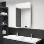 Armario de baño con espejo LED blanco brillante 60x11x80 cm de vidaXL, Tocadores de baño - Ref: Foro24-326509, Precio: 124,34...