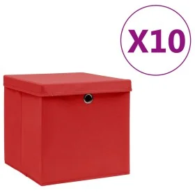 Cajas de almacenaje con tapas 10 uds rojo 28x28x28 cm de , Cestas para almacenaje - Ref: Foro24-325222, Precio: 52,57 €, Desc...