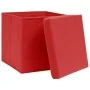 Cajas de almacenaje con tapas 10 uds rojo 28x28x28 cm de , Cestas para almacenaje - Ref: Foro24-325222, Precio: 52,57 €, Desc...