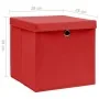 Cajas de almacenaje con tapas 10 uds rojo 28x28x28 cm de , Cestas para almacenaje - Ref: Foro24-325222, Precio: 52,57 €, Desc...