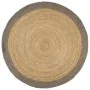 Alfombra hecha a mano de yute con borde gris 210 cm de , Alfombras - Ref: Foro24-343603, Precio: 122,80 €, Descuento: %