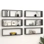 Estantes cubo de pared 6 uds contrachapado negro 80x15x26,5 cm de , Estantes y estanterías - Ref: Foro24-807111, Precio: 67,9...