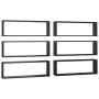 Estantes cubo de pared 6 uds contrachapado negro 80x15x26,5 cm de , Estantes y estanterías - Ref: Foro24-807111, Precio: 67,9...