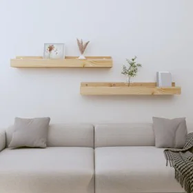 Estantes de pared 2 uds madera maciza de pino 80x12x9 cm de , Estantes y estanterías - Ref: Foro24-823589, Precio: 26,78 €, D...