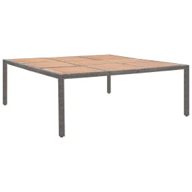 Mesa de jardín ratán PE y madera acacia gris 200x200x74 cm de , Mesas de jardín - Ref: Foro24-46137, Precio: 338,49 €, Descue...