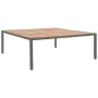 Mesa de jardín ratán PE y madera acacia gris 200x200x74 cm de , Mesas de jardín - Ref: Foro24-46137, Precio: 338,49 €, Descue...