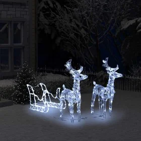 Decoración navideña renos y trineo acrílico 160 LEDs 130 cm de , Luces de Navidad - Ref: Foro24-289979, Precio: 106,35 €, Des...