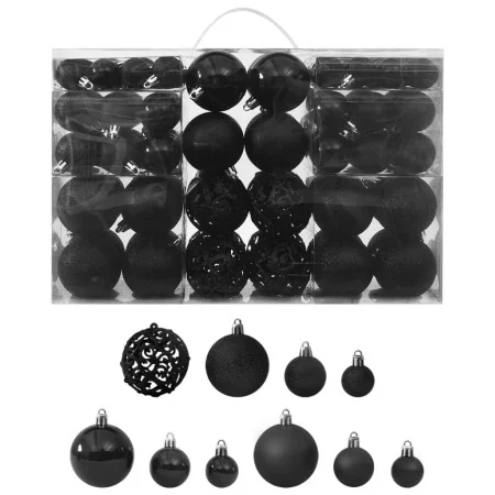 Juego de bolas de Navidad 100 piezas negro de , Adornos festivos - Ref: Foro24-330083, Precio: 29,48 €, Descuento: %