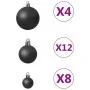 Juego de bolas de Navidad 100 piezas negro de , Adornos festivos - Ref: Foro24-330083, Precio: 29,48 €, Descuento: %