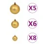 Set de bolas de Navidad 61 pzas con pico 150 LED dorado bronce de , Luces de Navidad - Ref: Foro24-330095, Precio: 35,03 €, D...
